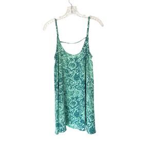 Intimately Free People Green Paisley‎ Lightweight Print Emily Slip Dress Size XS